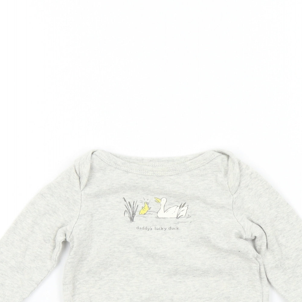 Gap Baby Grey Colourblock  Babygrow One-Piece Size 0-3 Months