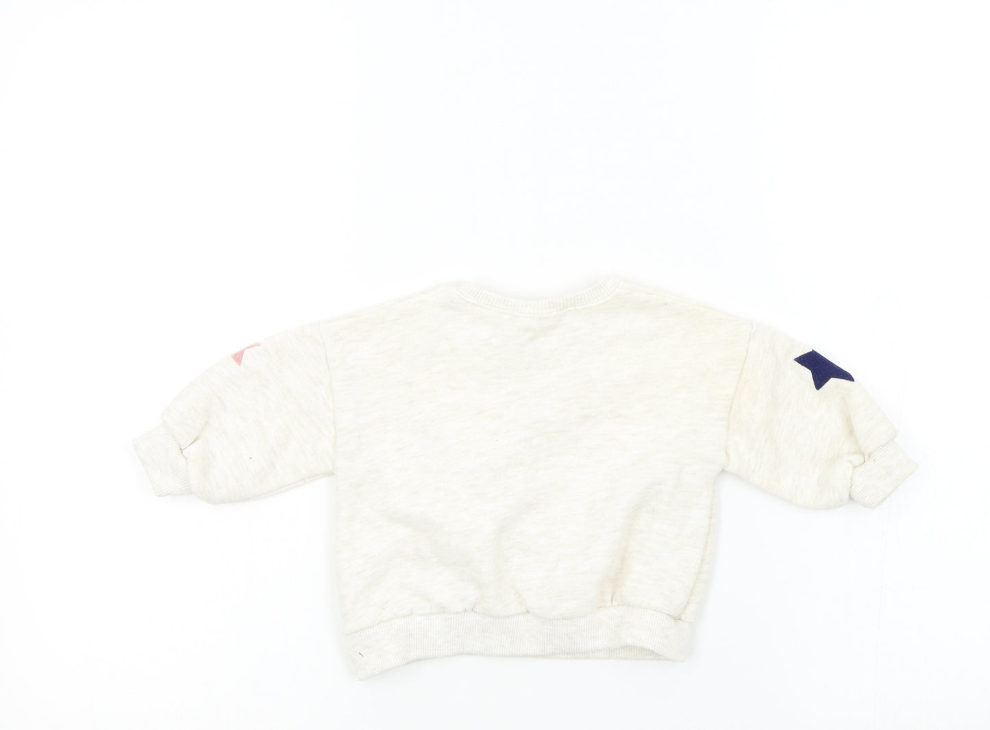 Zara Girls Beige Geometric  Pullover Jumper Size 6-9 Months