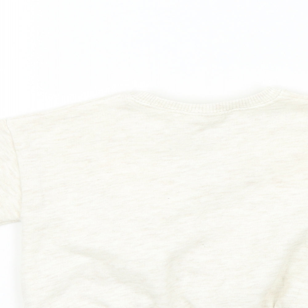 Zara Girls Beige Geometric  Pullover Jumper Size 6-9 Months