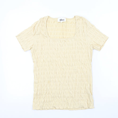 afibel Womens Beige Colourblock  Basic T-Shirt Size 10