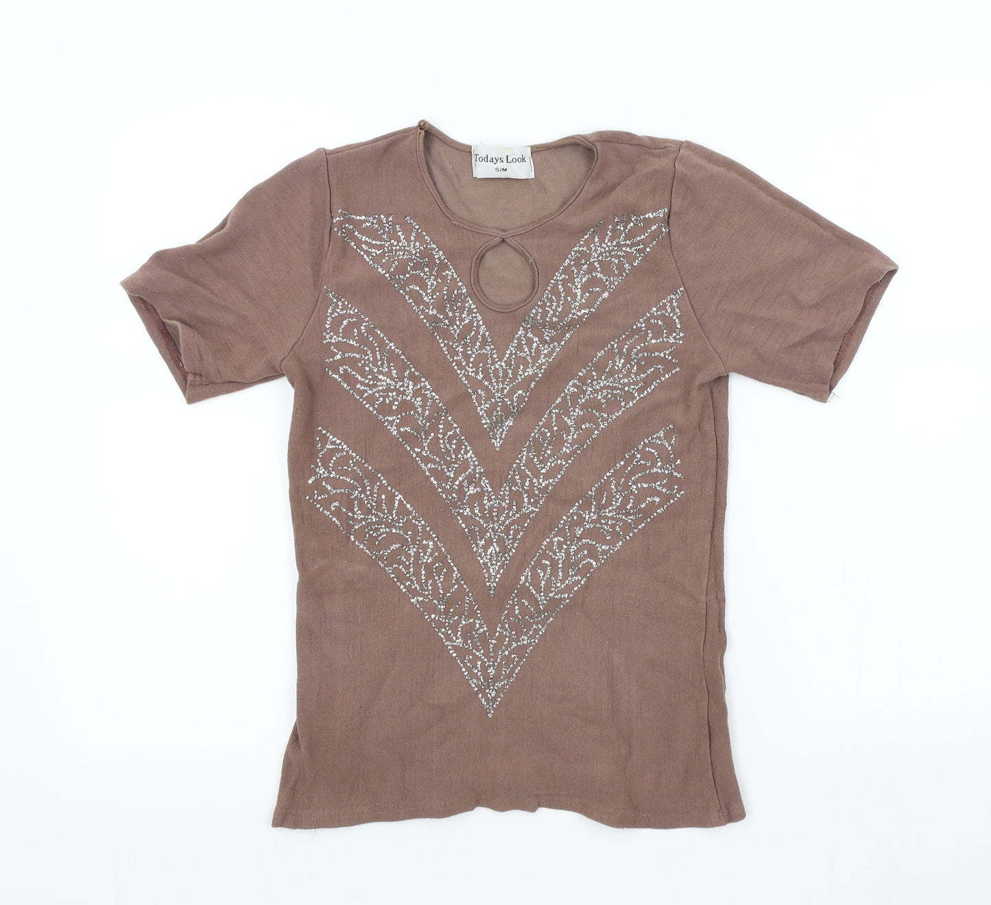 Todays Look Womens Blue Colourblock  Basic T-Shirt Size S