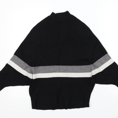 sweewe Womens Black Striped  Pullover Jumper Size M