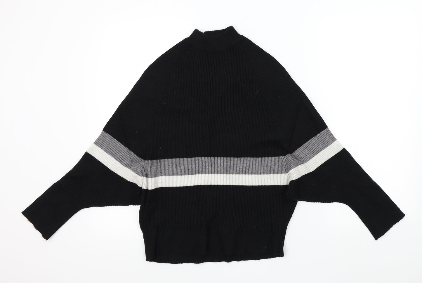 sweewe Womens Black Striped  Pullover Jumper Size M