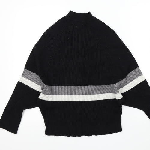 sweewe Womens Black Striped  Pullover Jumper Size M