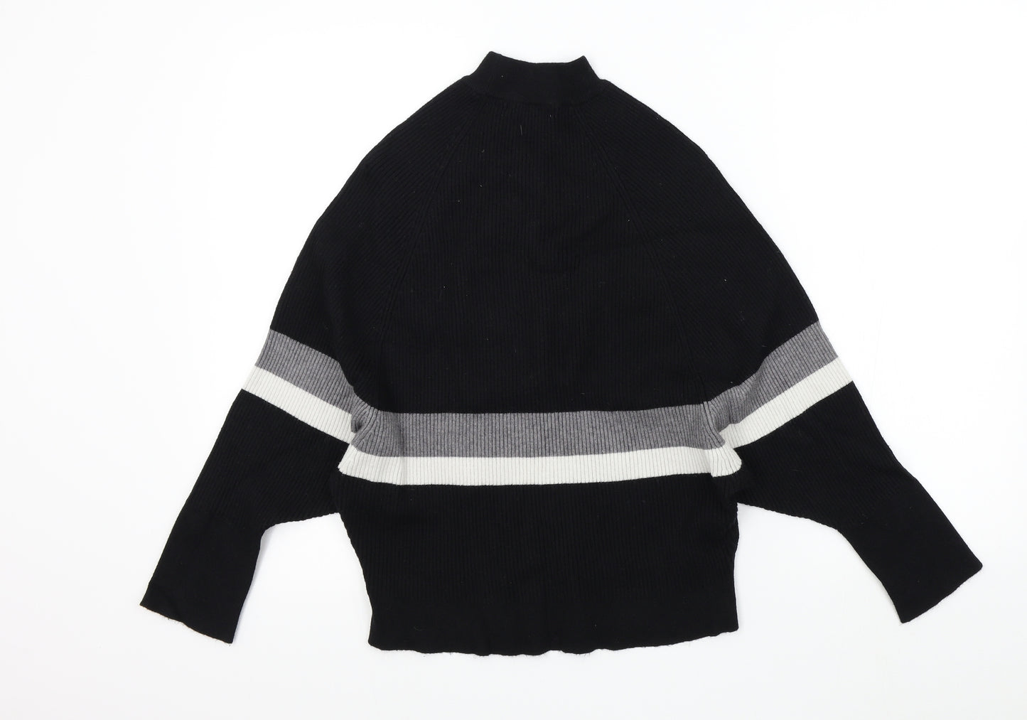 sweewe Womens Black Striped  Pullover Jumper Size M