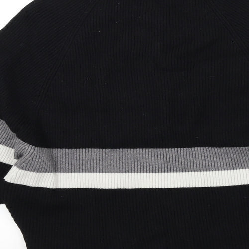 sweewe Womens Black Striped  Pullover Jumper Size M