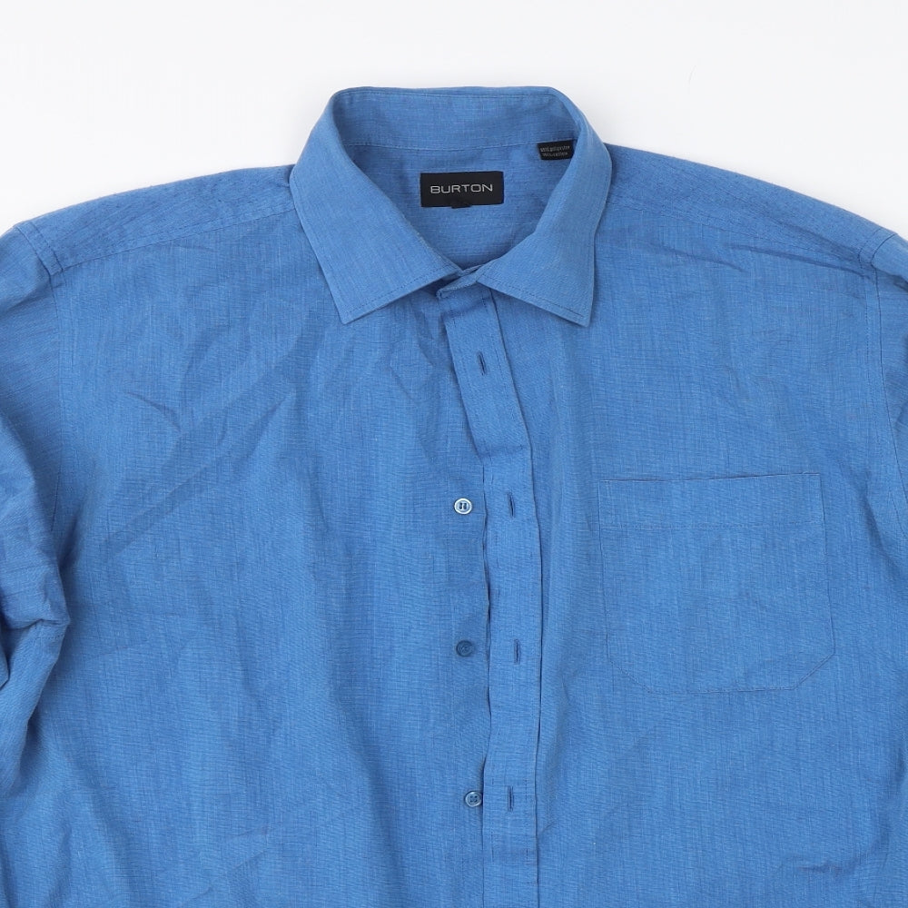 Burton Mens Blue    Dress Shirt Size 16.5