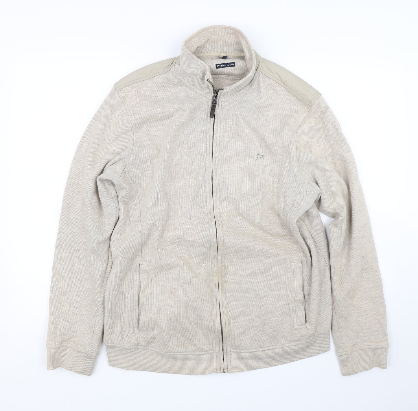 J Hampton & Sons Womens Beige   Full Zip Sweatshirt Size L