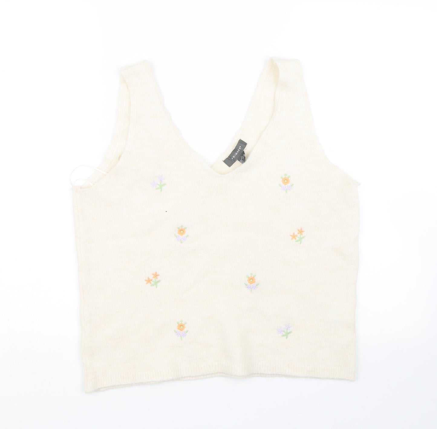 Primark Womens Beige Floral  Vest Jumper Size L