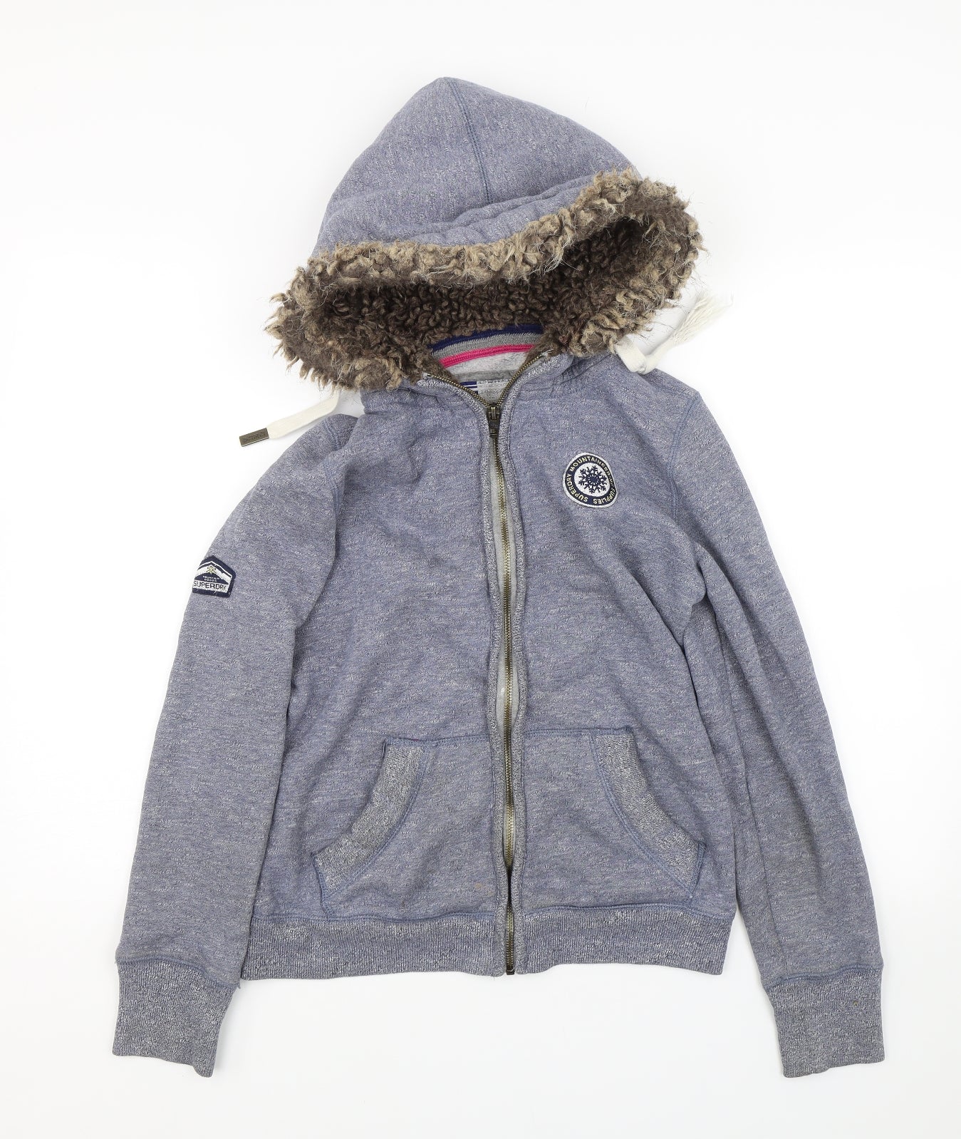 Superdry Womens Blue   Full Zip Hoodie Size M