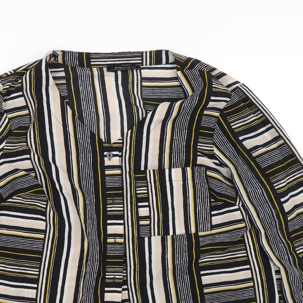Papaya Womens Multicoloured Striped  Basic Blouse Size 10
