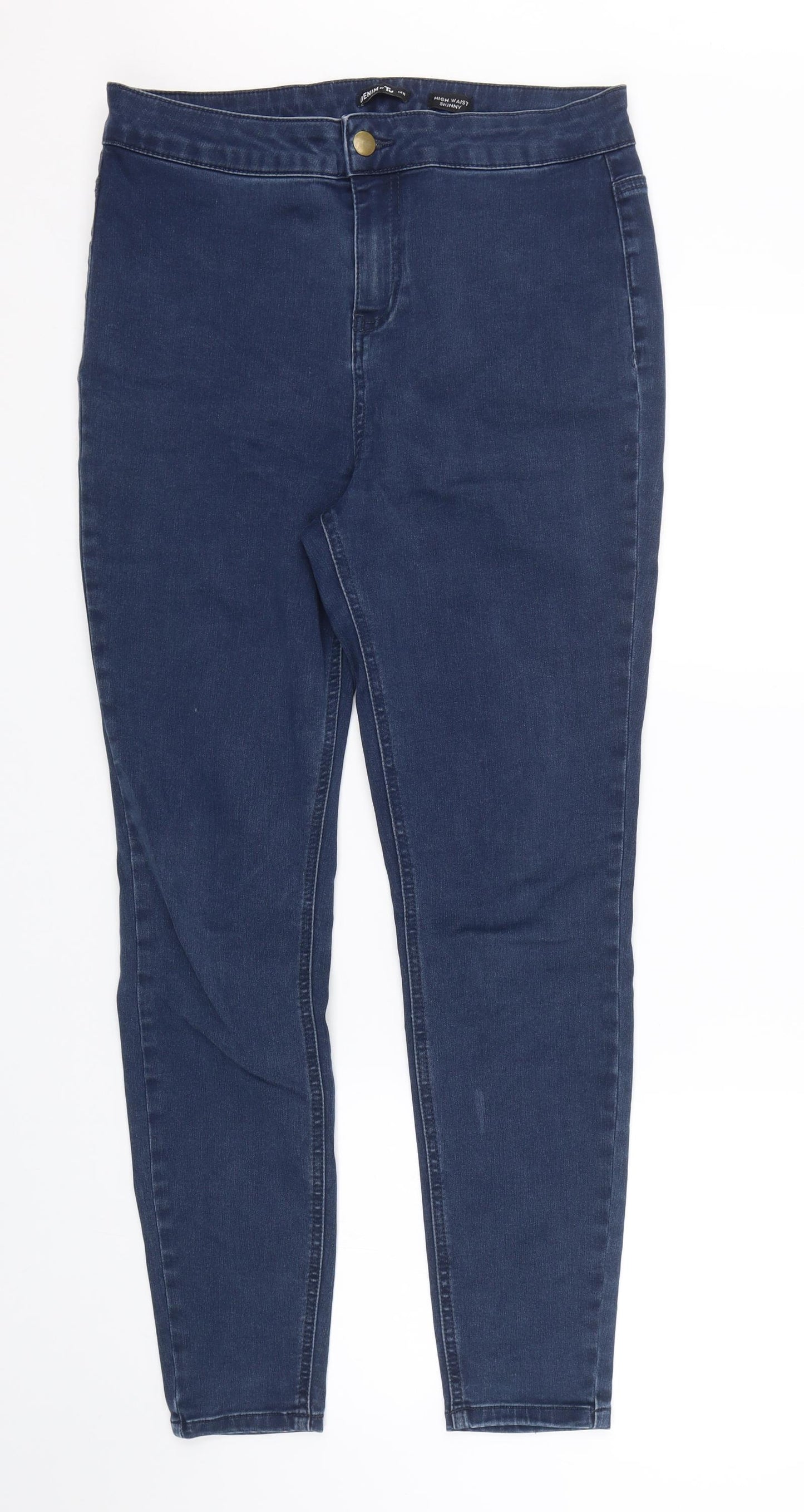 TU Womens Blue  Denim Jegging Jeans Size 14 L25 in