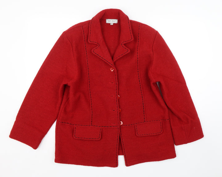 Tempo Reale Womens Red Overcoat Coat Size L