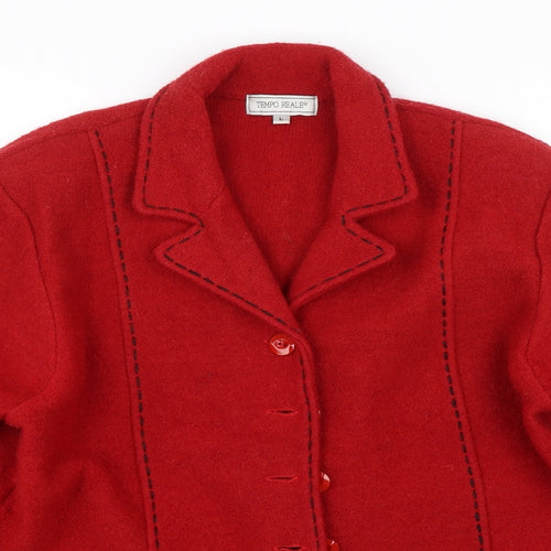 Tempo Reale Womens Red   Overcoat Coat Size L