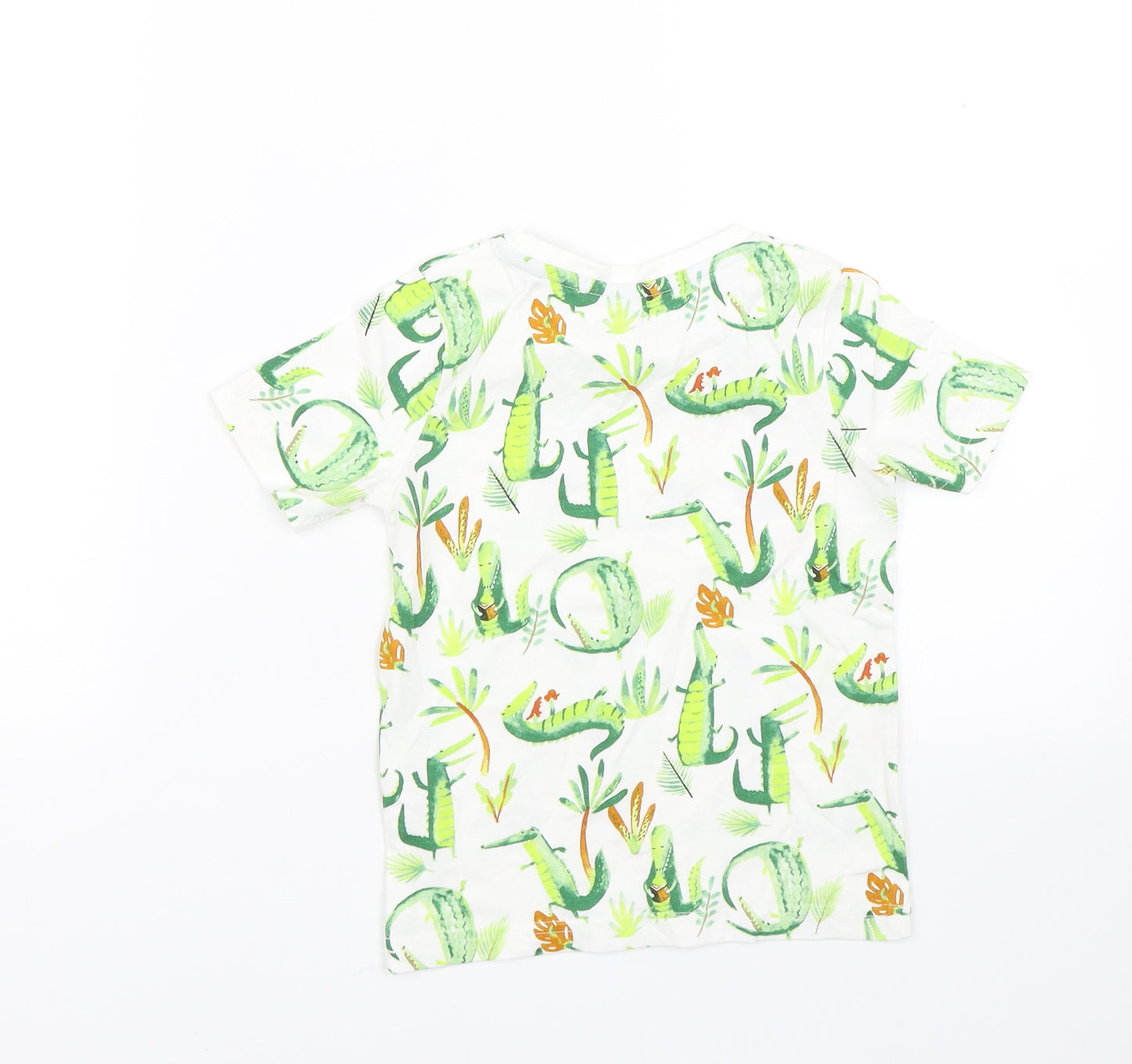 TU Boys White Animal Print  Basic T-Shirt Size 18-24 Months  - Crocodiles