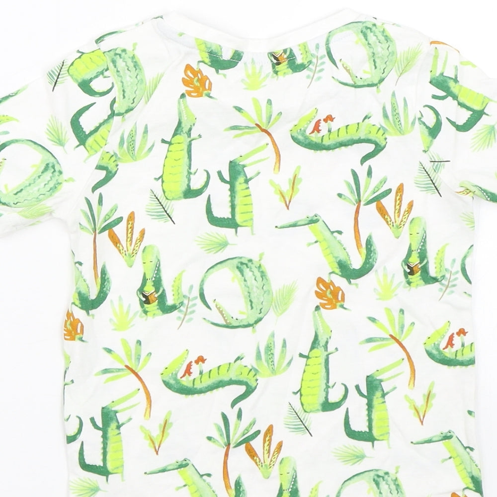 TU Boys White Animal Print  Basic T-Shirt Size 18-24 Months  - Crocodiles