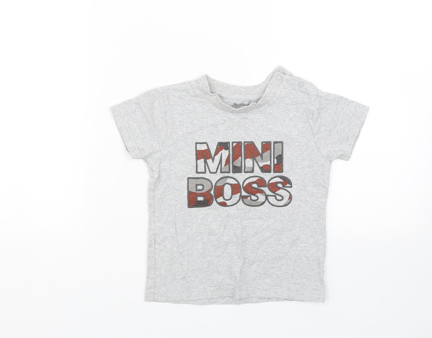 Nutmeg Boys Grey   Basic T-Shirt Size 2-3 Years