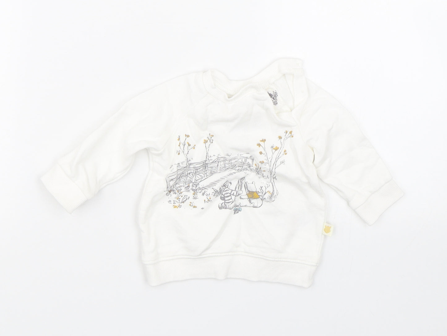 Disney Baby White   Pullover Jumper Size 0-3 Months  - Winnie The Pooh