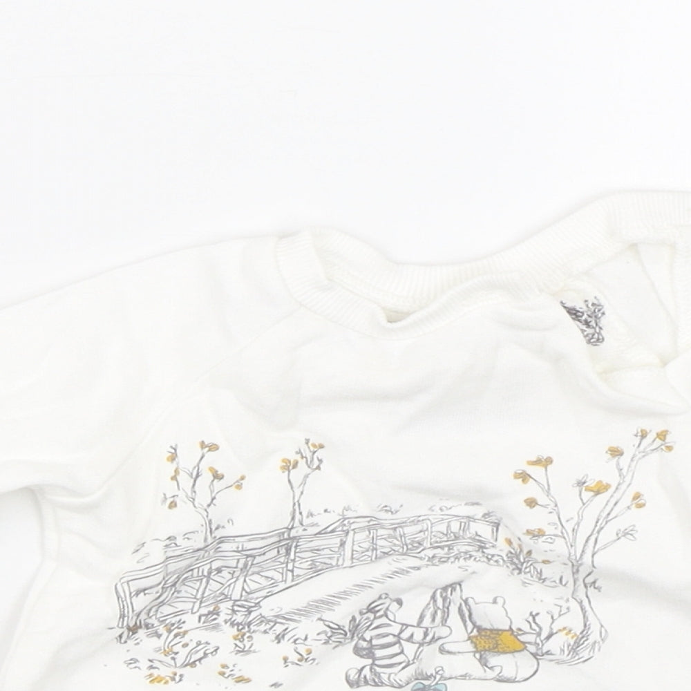 Disney Baby White   Pullover Jumper Size 0-3 Months  - Winnie The Pooh