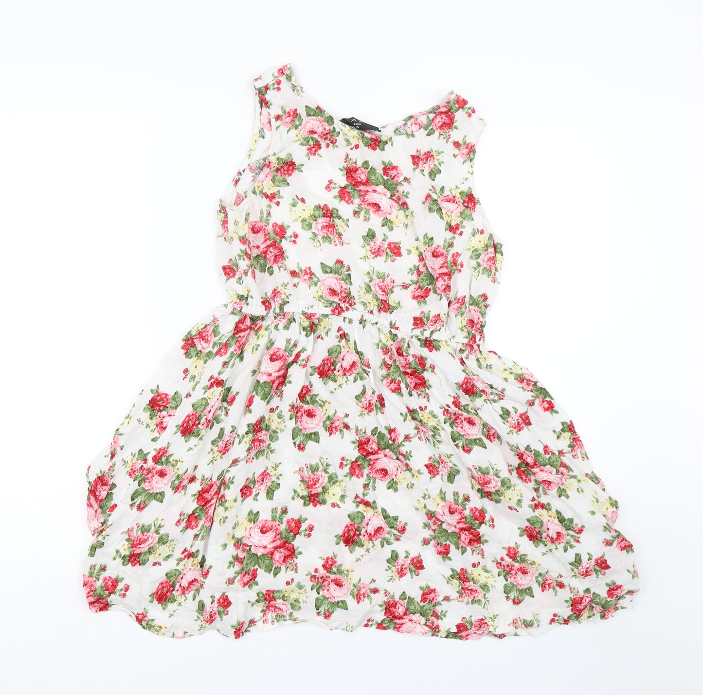 AX  Womens White Floral  Tank Dress  Size 10