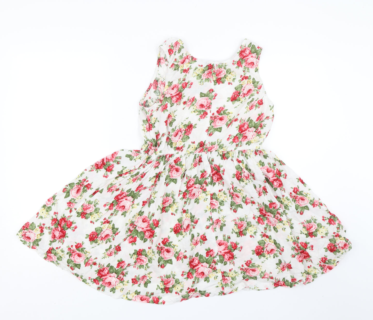 AX  Womens White Floral  Tank Dress  Size 10