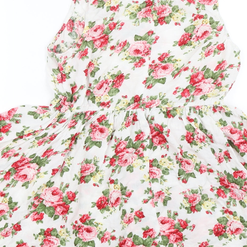 AX  Womens White Floral  Tank Dress  Size 10