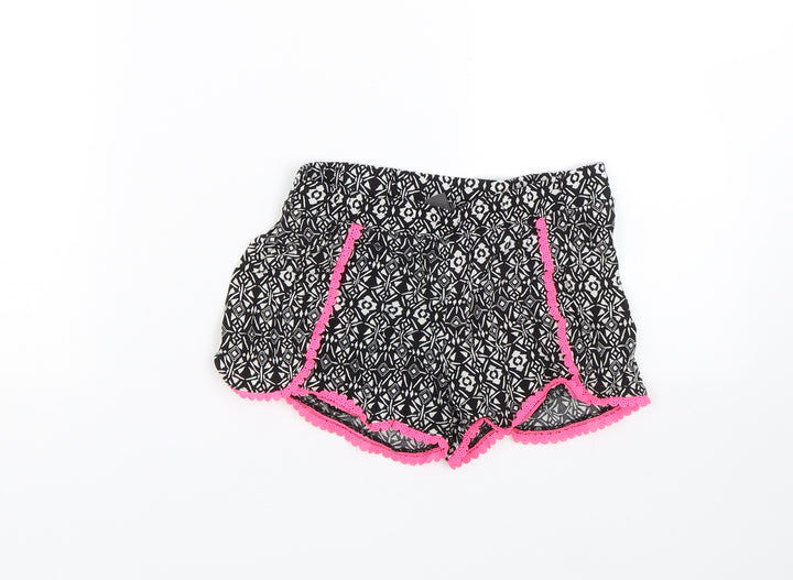 Primark Girls Black Argyle/Diamond  Sailor Shorts Size 8-9 Years