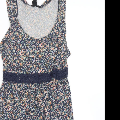 H&M Womens Blue Floral  Tank Dress  Size XS