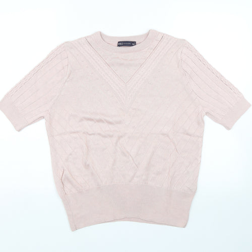 M&S Womens Pink   Basic T-Shirt Size 14