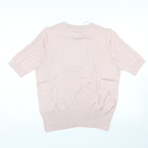 M&S Womens Pink   Basic T-Shirt Size 14