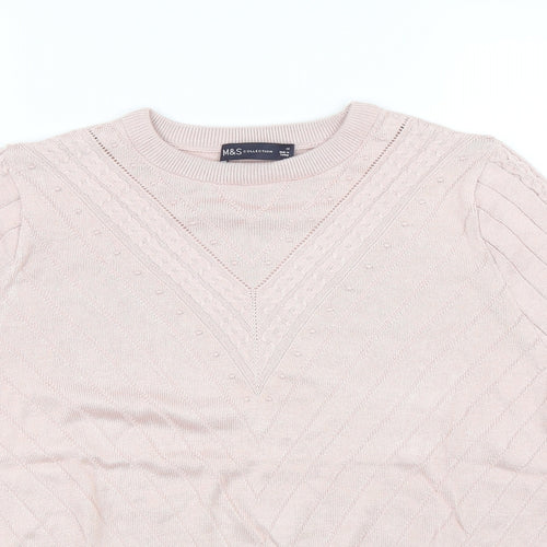 M&S Womens Pink   Basic T-Shirt Size 14