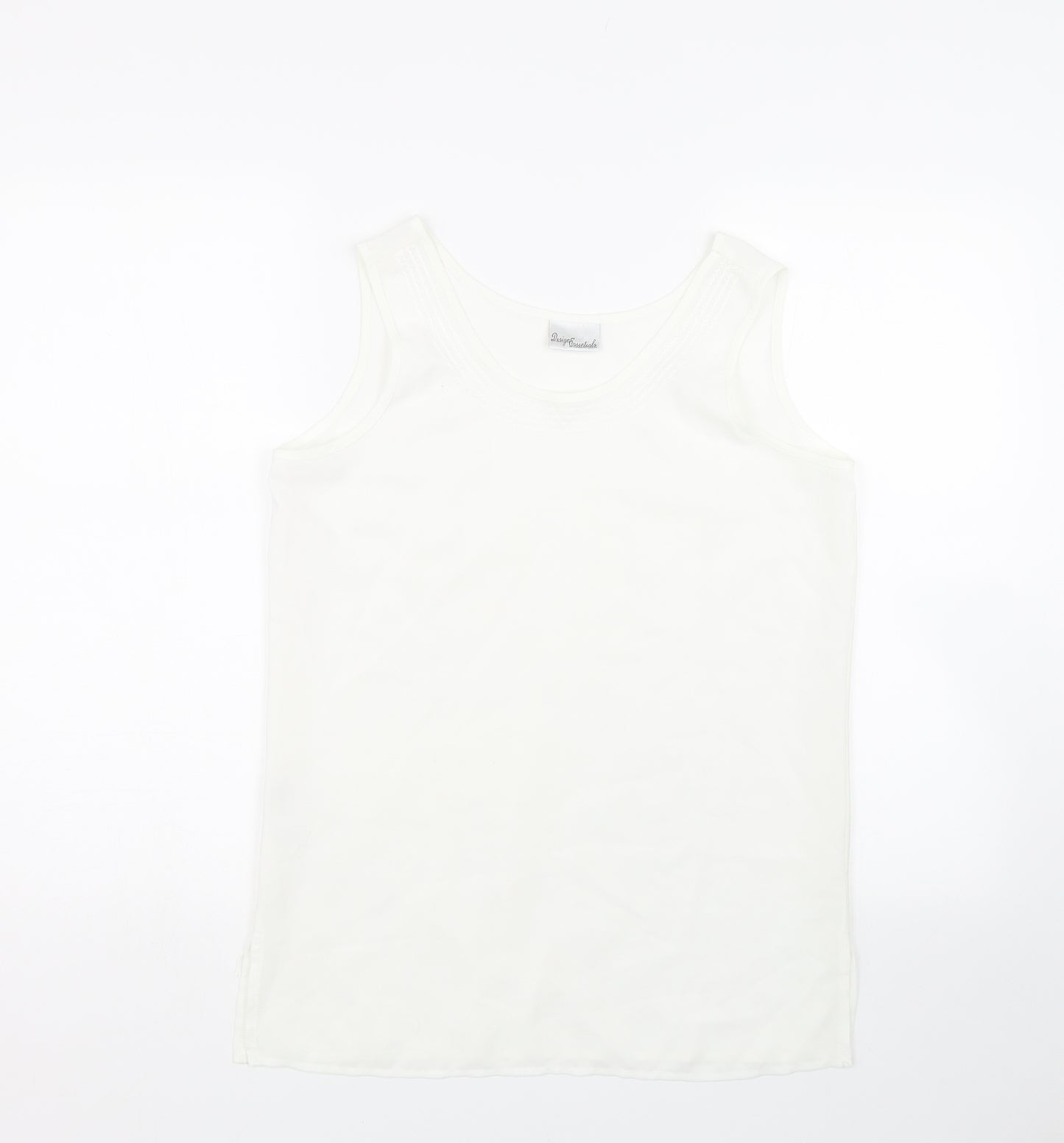 Design Essentials Womens White   Basic Tank Size 12