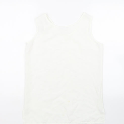Design Essentials Womens White   Basic Tank Size 12