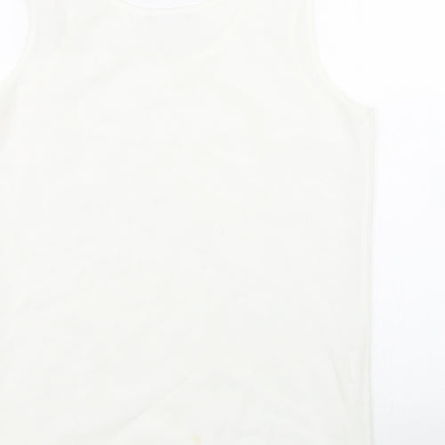 Design Essentials Womens White   Basic Tank Size 12