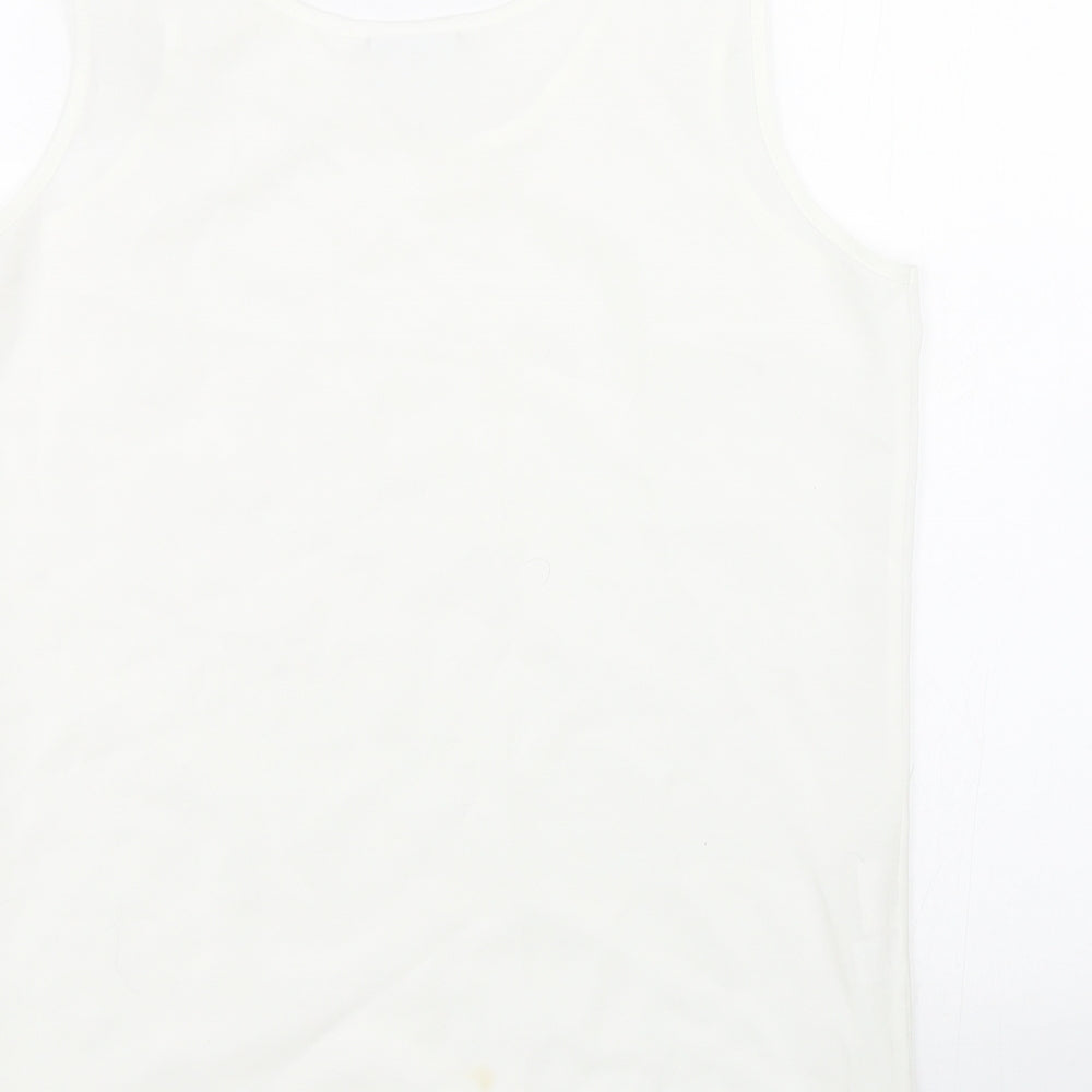 Design Essentials Womens White   Basic Tank Size 12