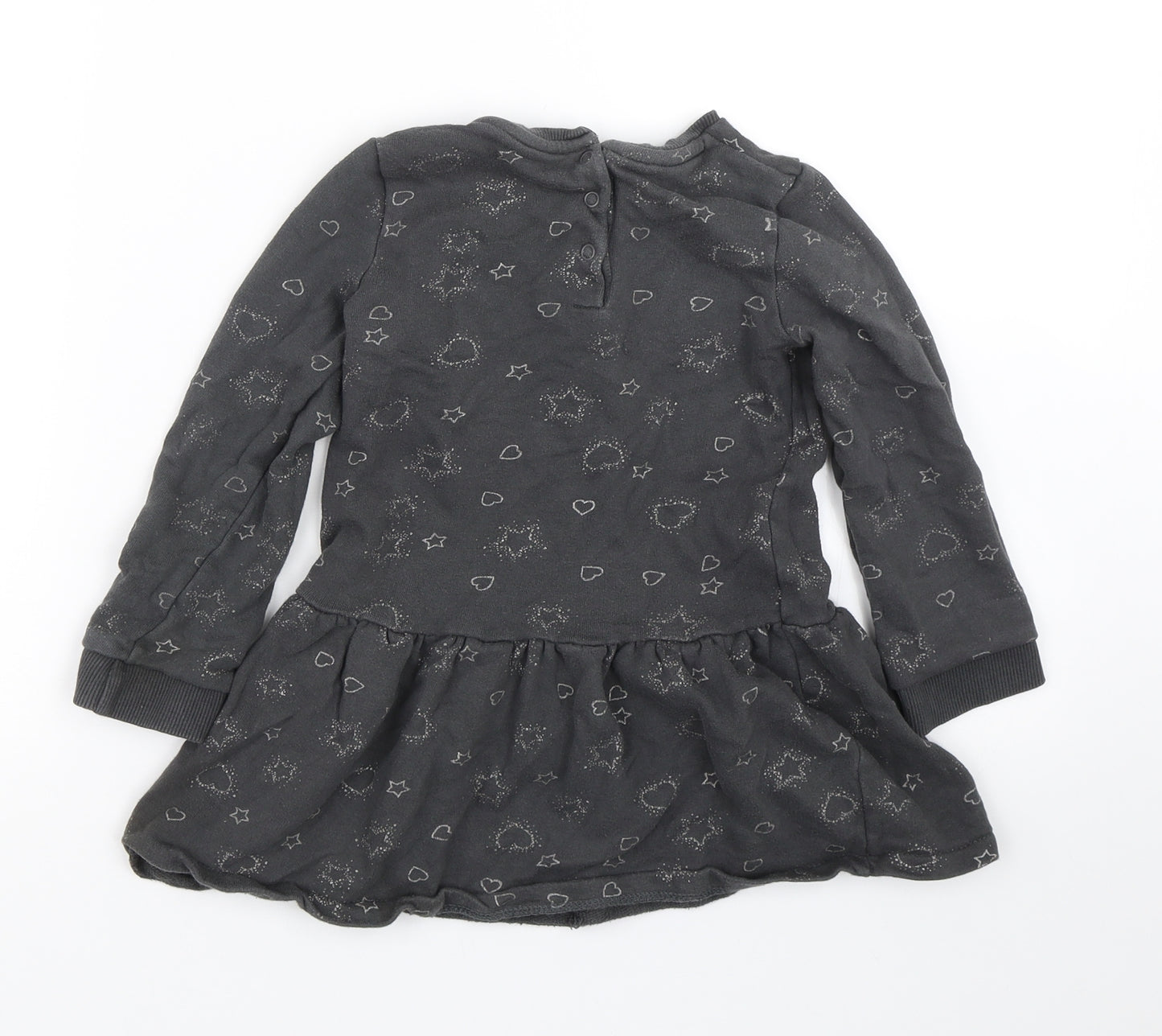 Mothercare Girls Grey Polka Dot  T-Shirt Dress  Size 3-4 Years