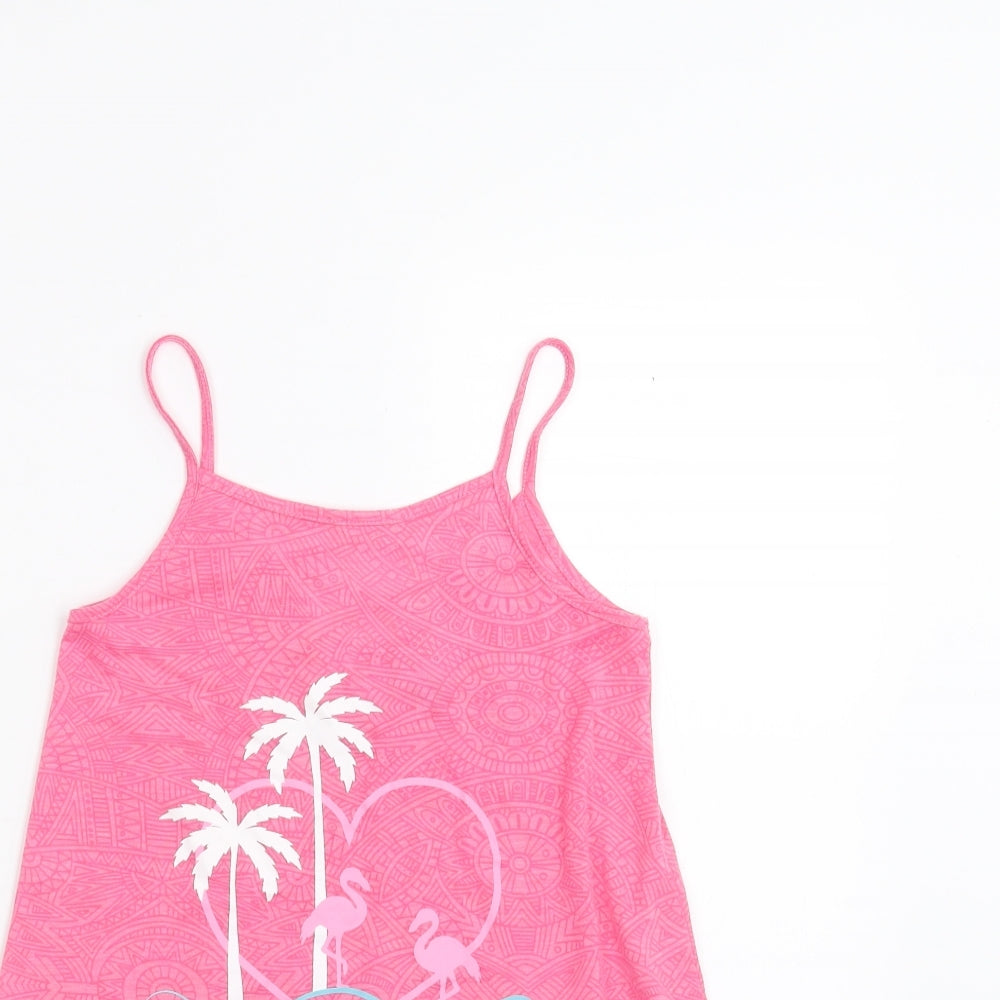 Matalan Girls Pink Geometric  Camisole T-Shirt Size 4 Years  - hello summer