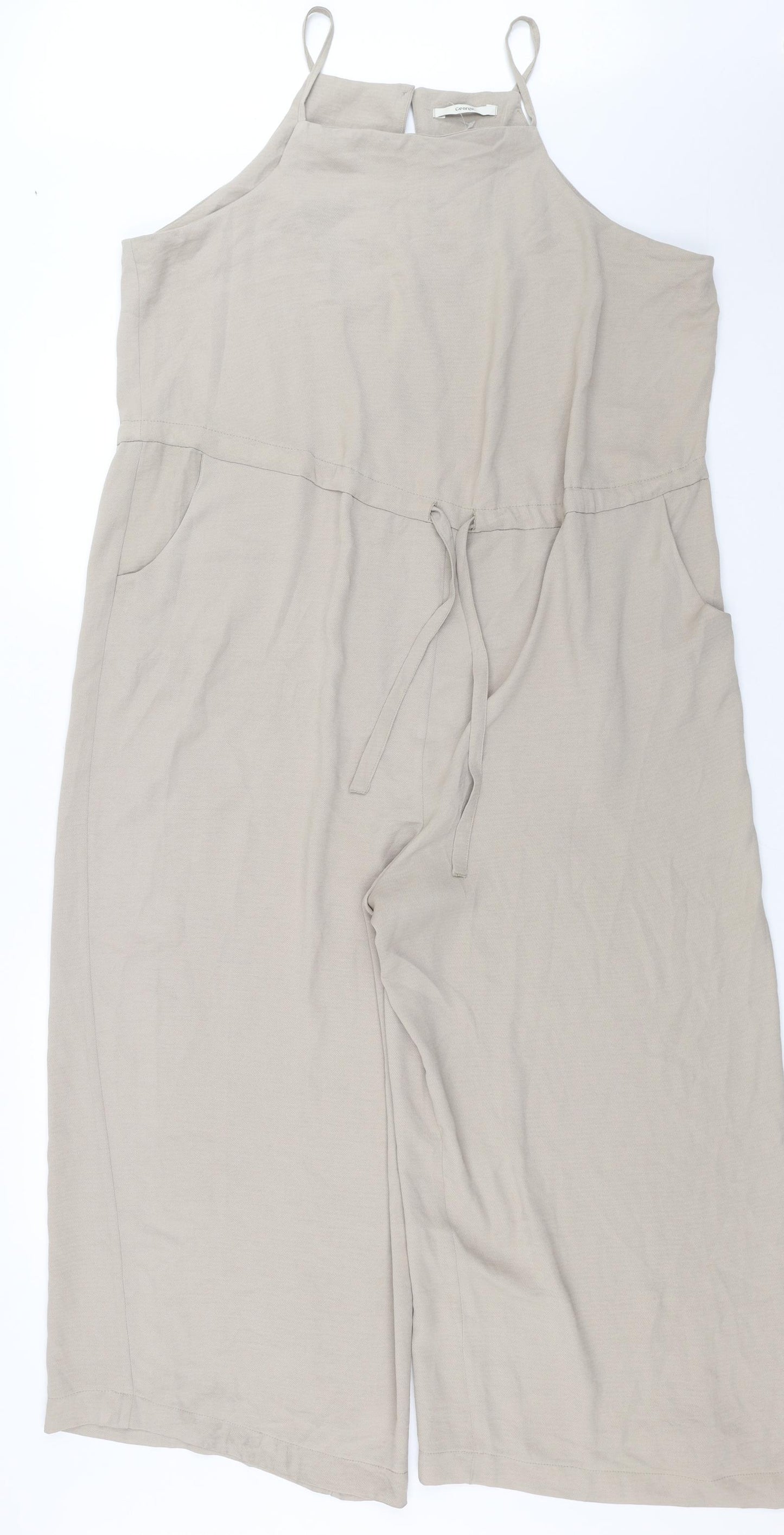 George Womens Beige   Jumpsuit One-Piece Size 16 L23 in