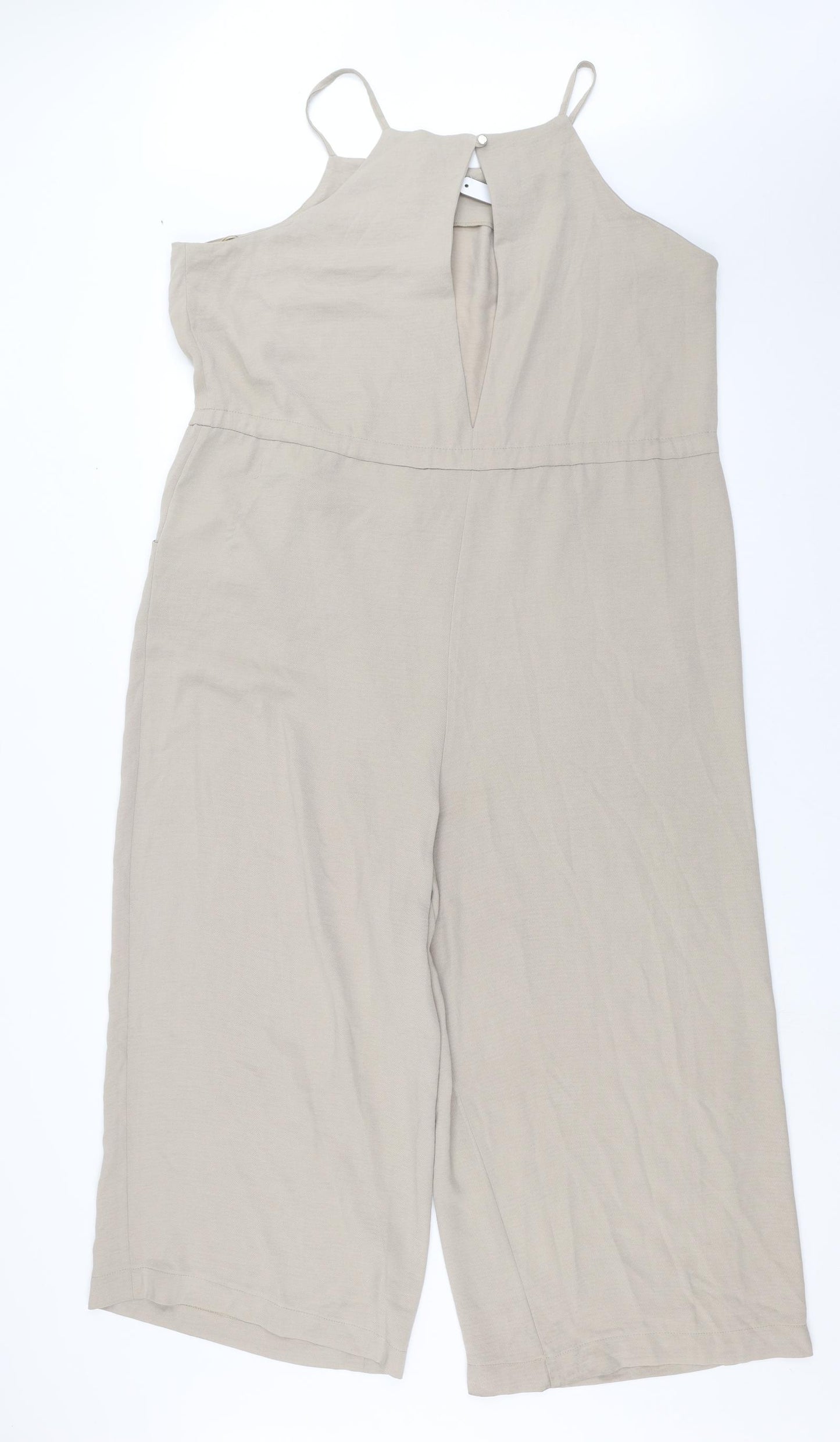 George Womens Beige   Jumpsuit One-Piece Size 16 L23 in