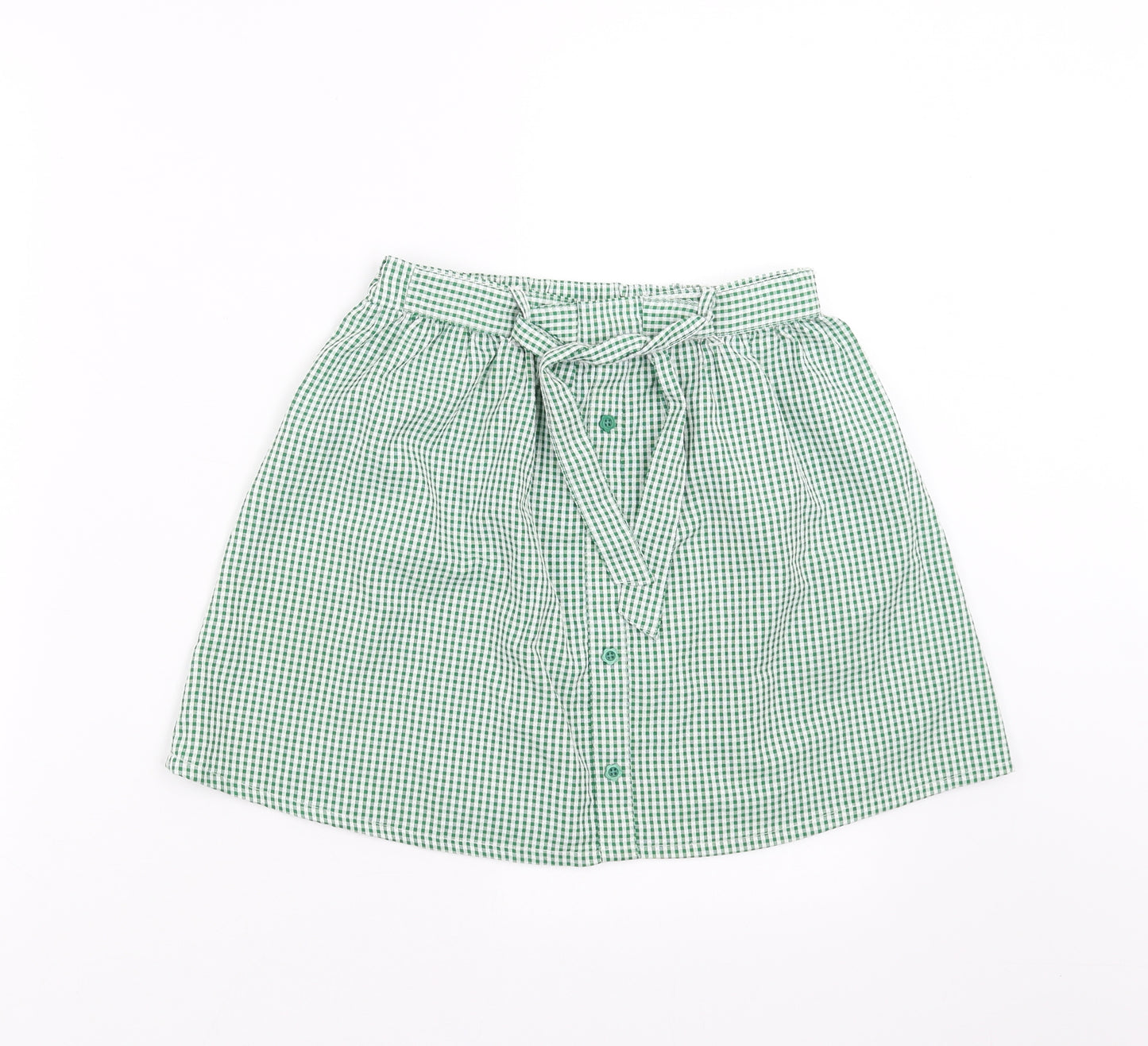 TU Girls Green Check  A-Line Skirt Size 8 Years - school wear