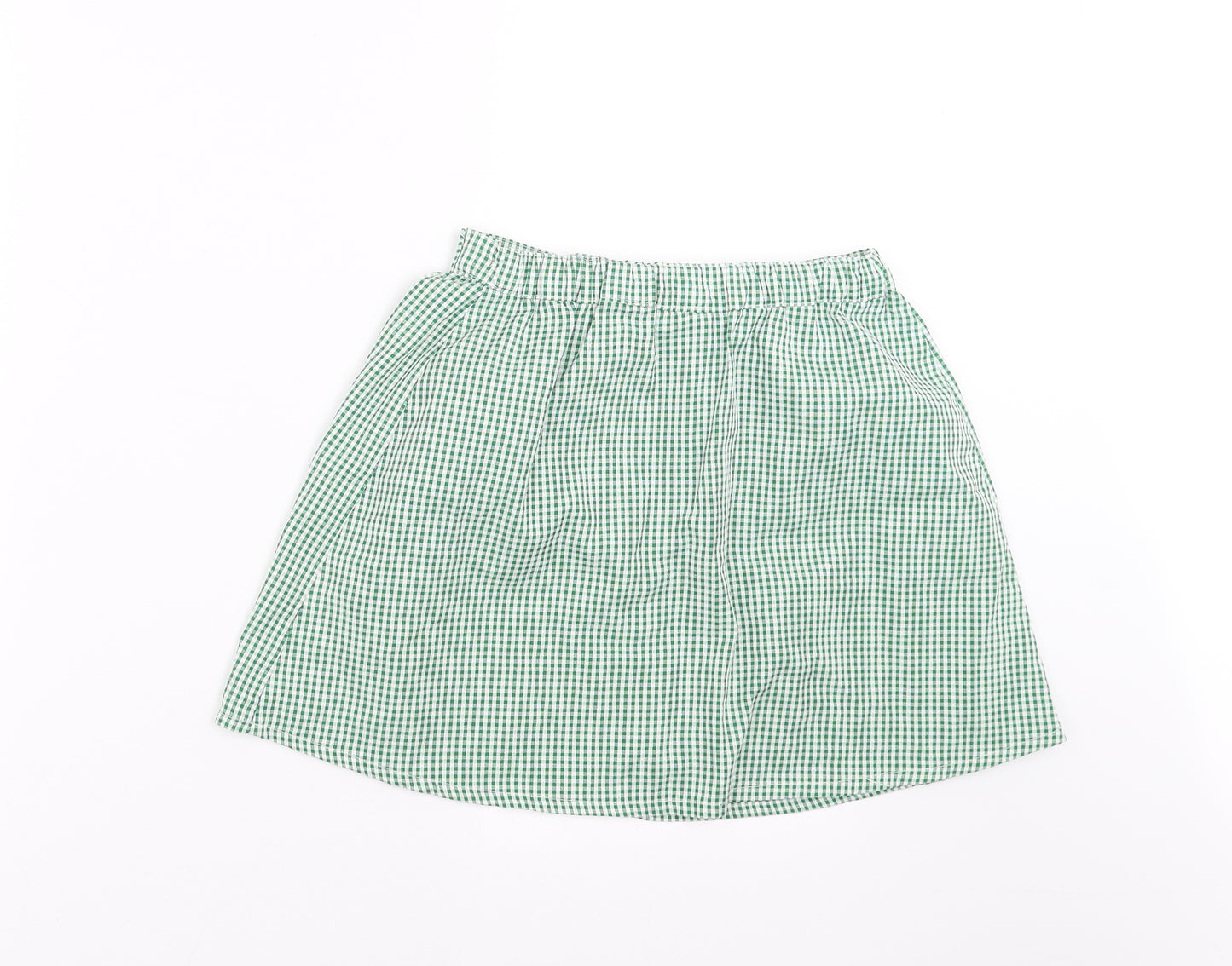 TU Girls Green Check  A-Line Skirt Size 8 Years - school wear