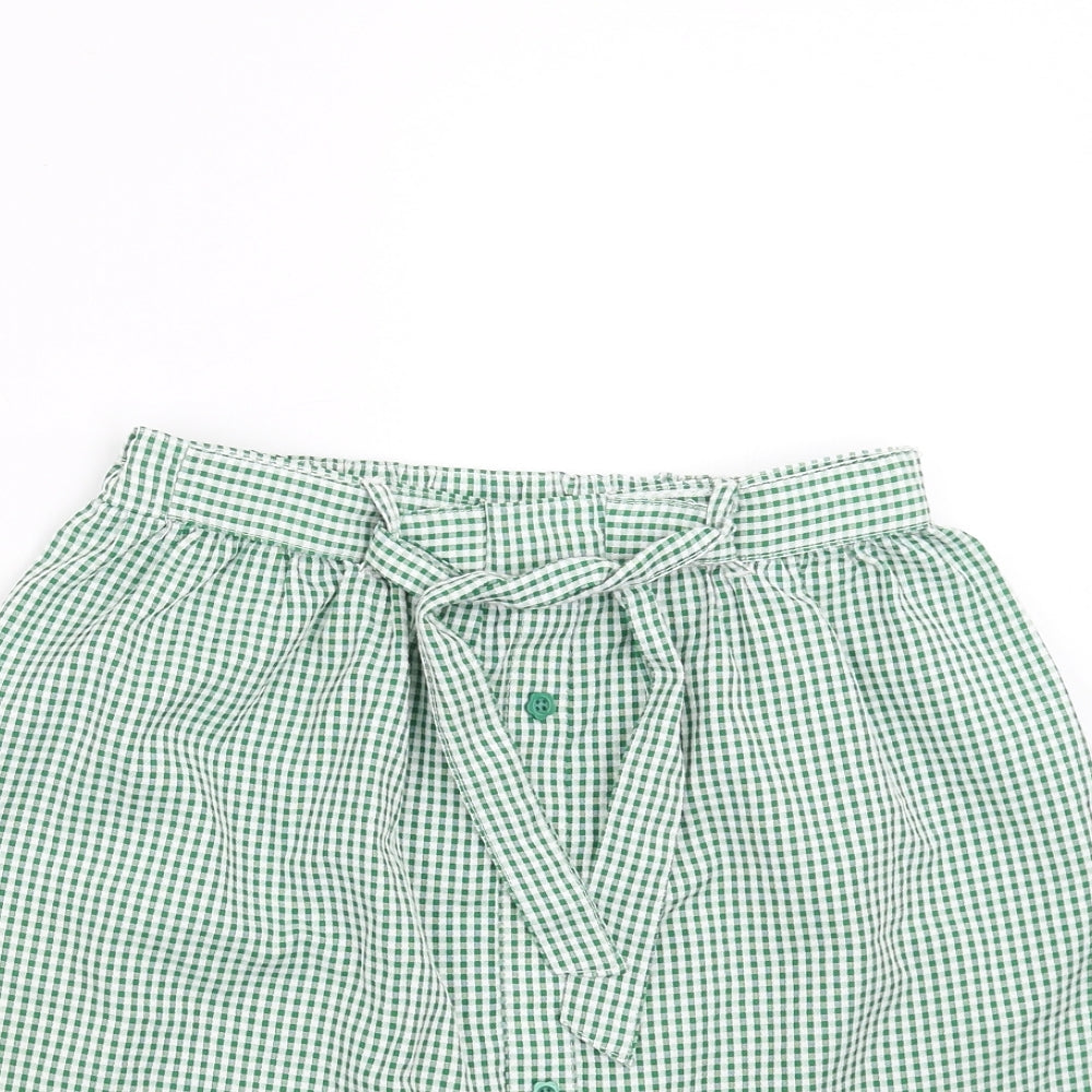 TU Girls Green Check  A-Line Skirt Size 8 Years - school wear