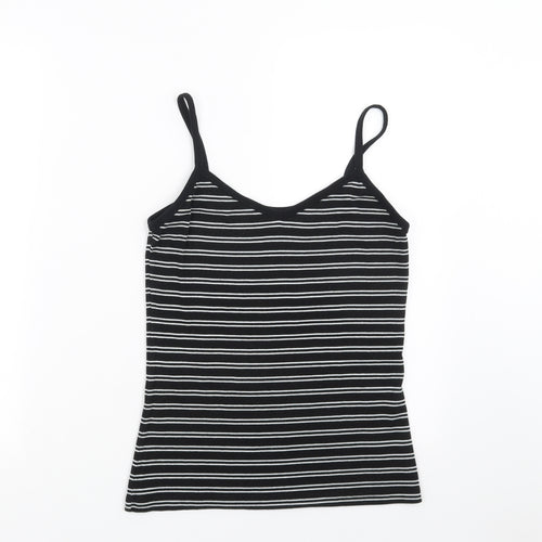 evie Womens Black Striped  Camisole T-Shirt Size 14
