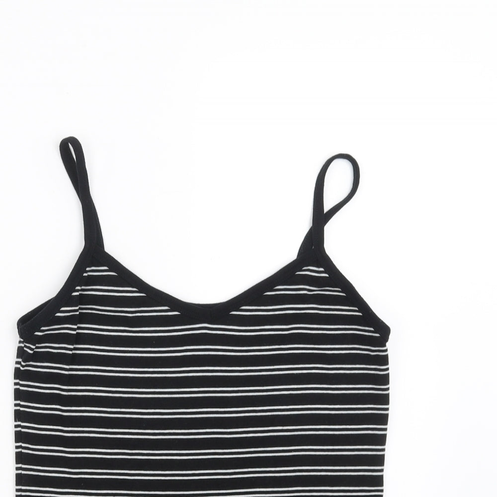 evie Womens Black Striped  Camisole T-Shirt Size 14