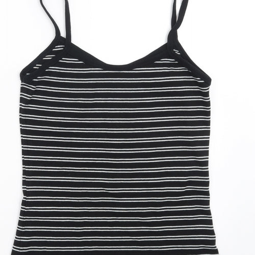 evie Womens Black Striped  Camisole T-Shirt Size 14