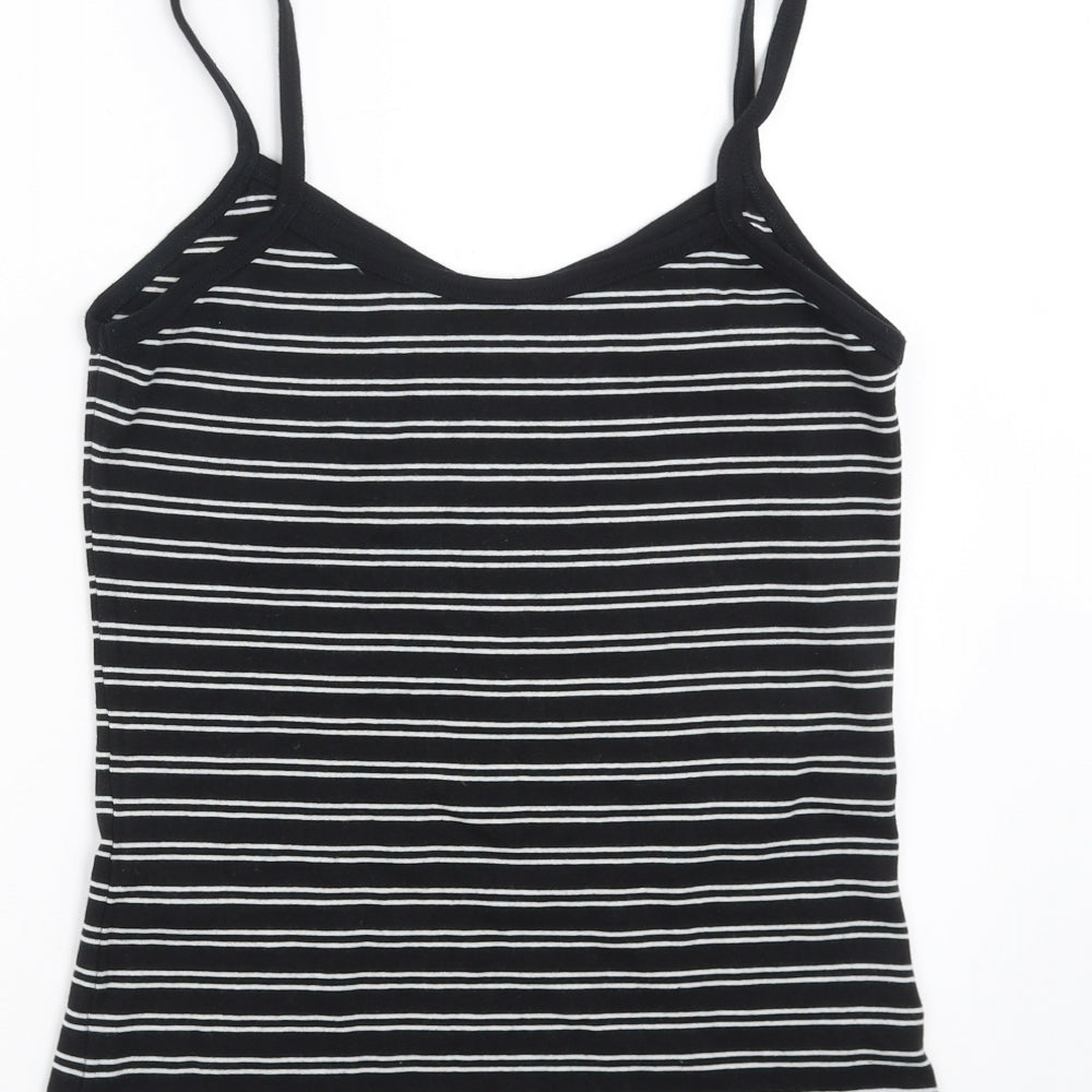 evie Womens Black Striped  Camisole T-Shirt Size 14