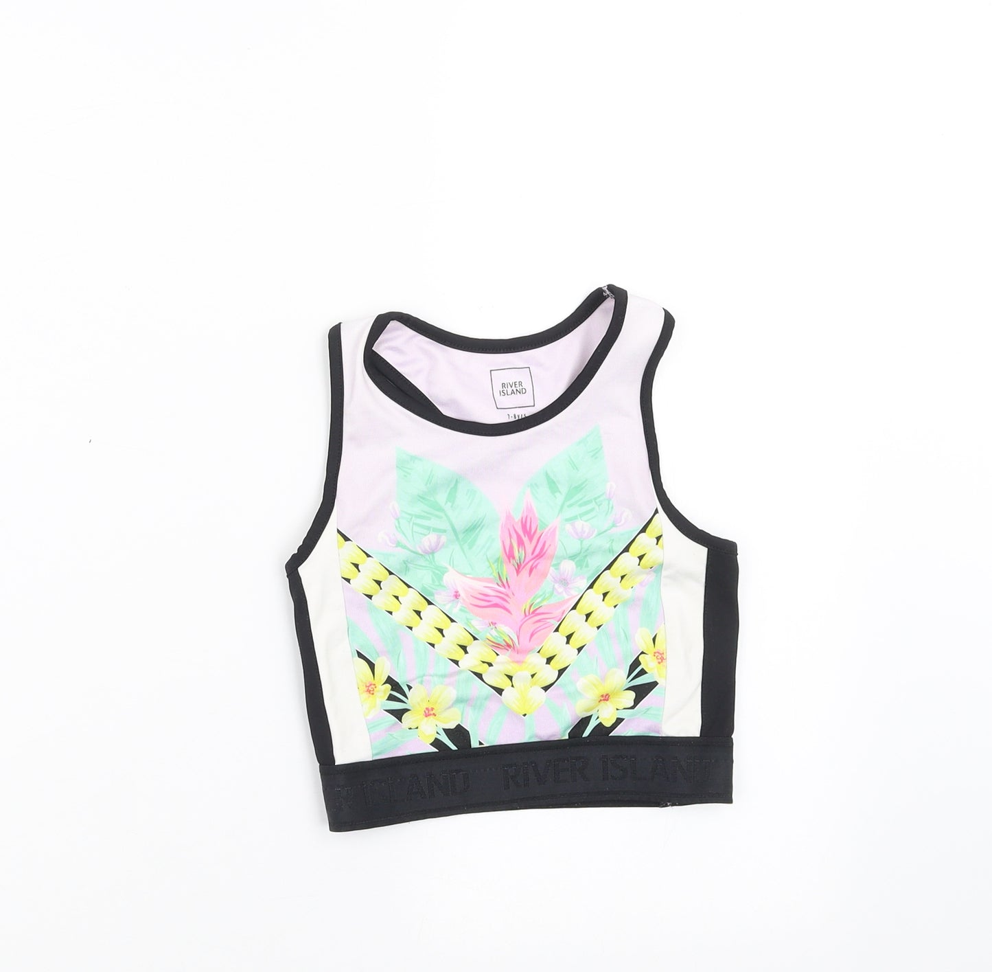 River Island Girls Multicoloured Floral  Cropped Tank Size 7-8 Years