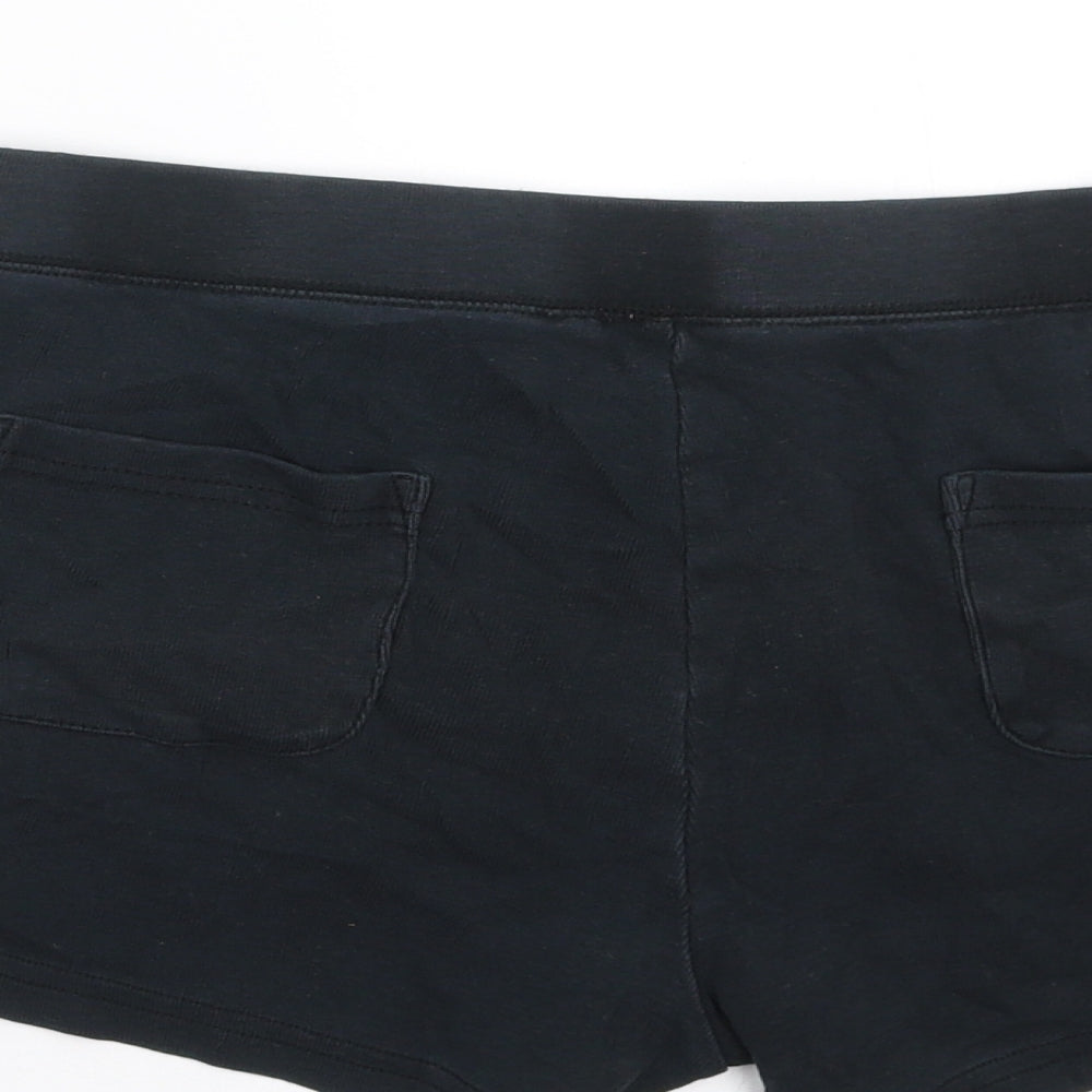 Pineapple Womens Black   Hot Pants Shorts Size 10
