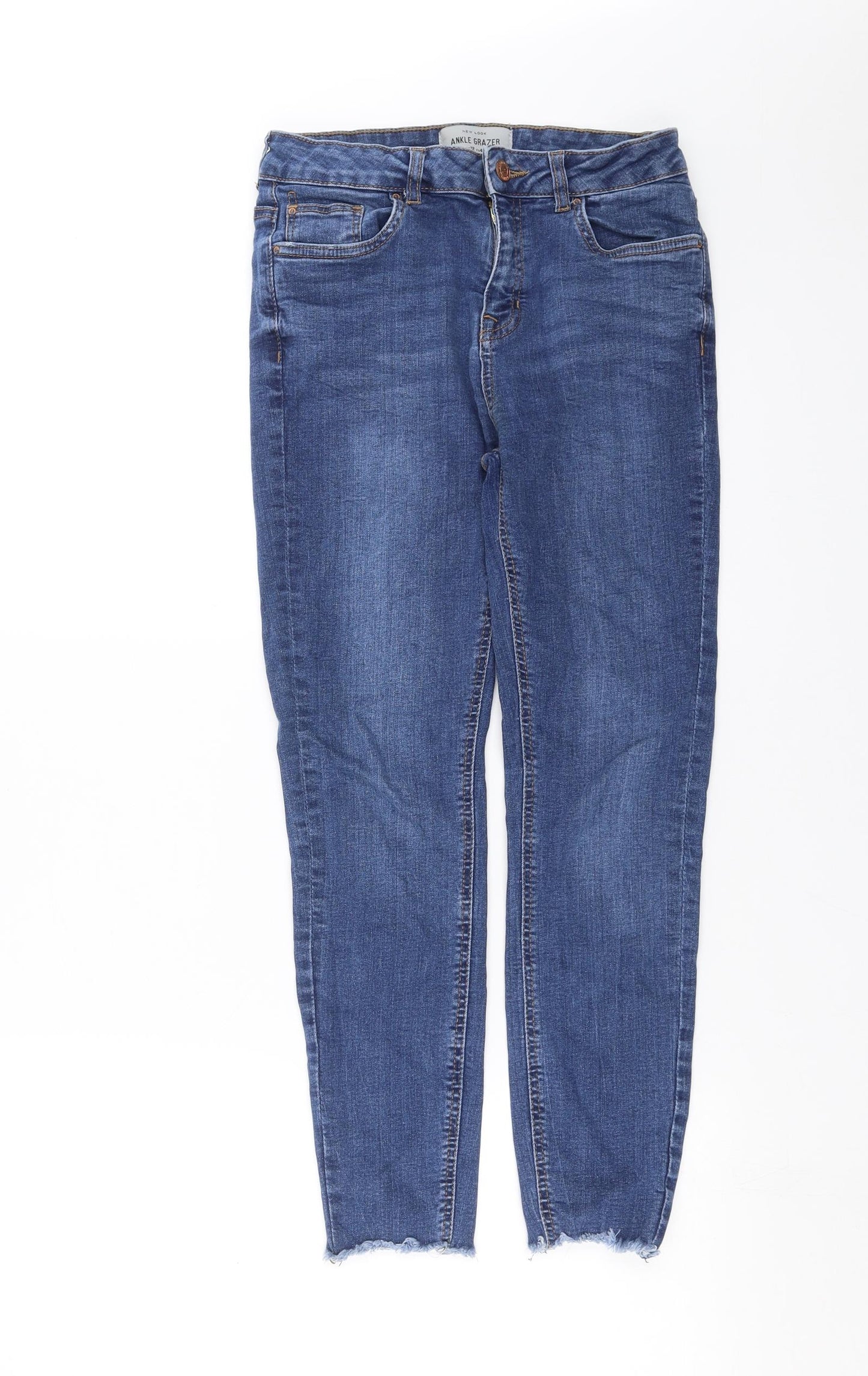 New Look Womens Blue  Denim Skinny Jeans Size 12 L24 in - Ankle grazer