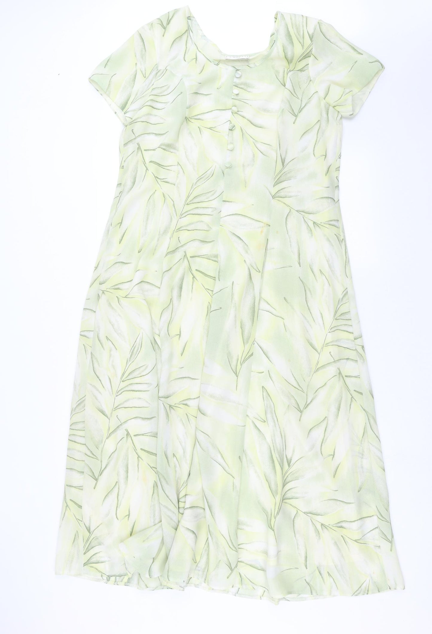 Chianti Womens Green Floral  A-Line  Size 14  - leaf print